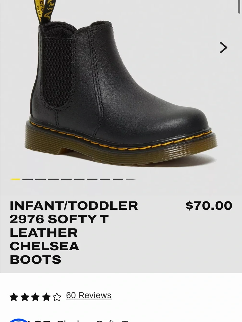 Dr. Martens Kids Black Chelsea Boots with Yellow Stitching